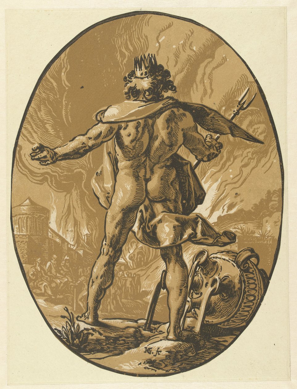 Plutão Deuses e Deusas (título da série) de Hendrick Goltzius