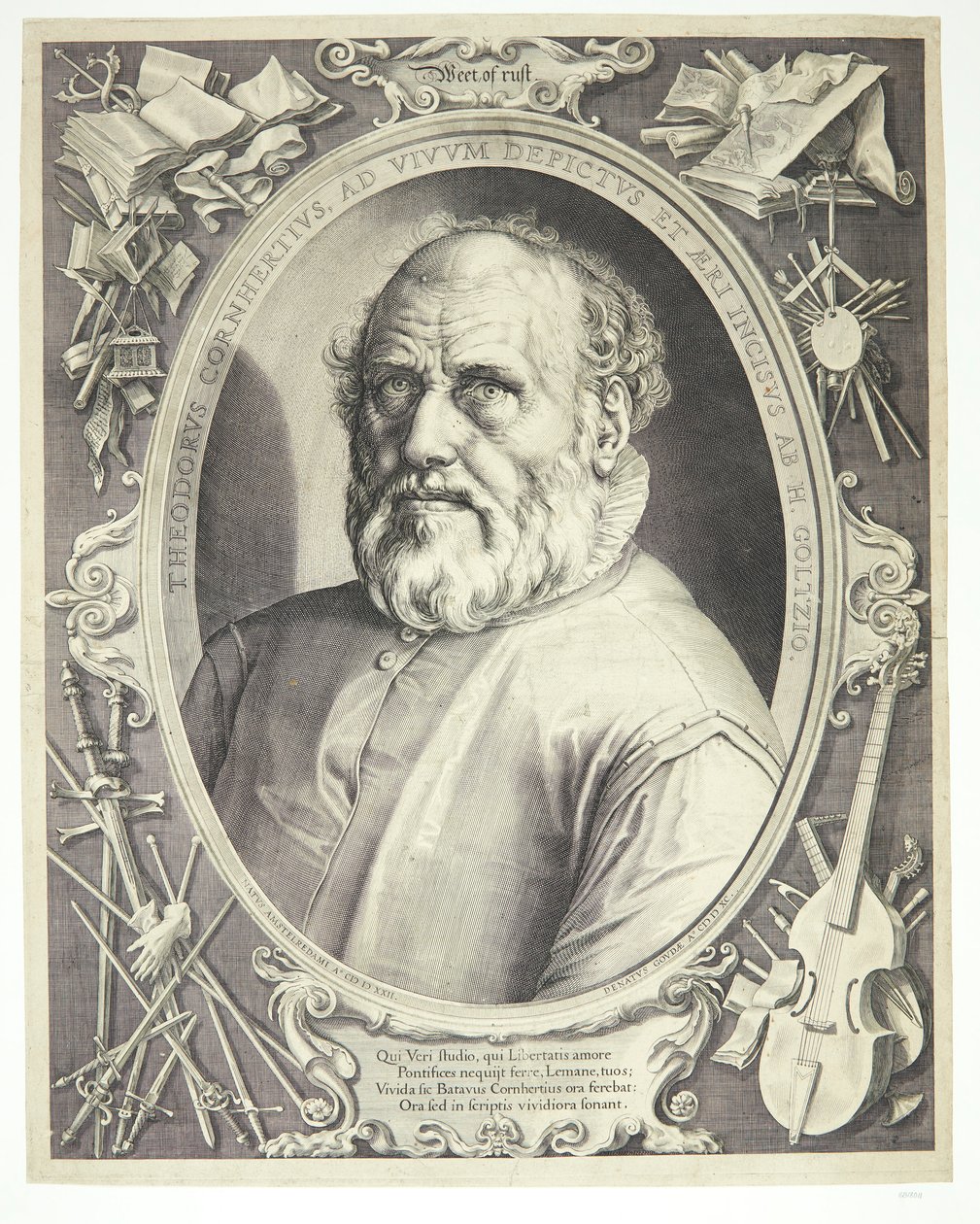 Retrato de Dirck Volkertsz Coornhert de Hendrick Goltzius