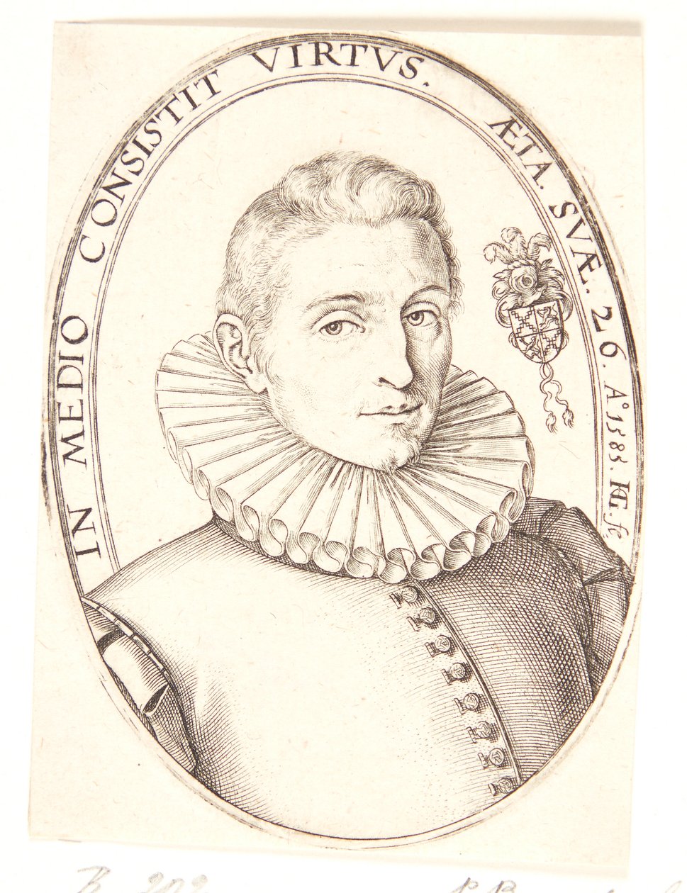 Retrato de um jovem, virado para a direita de Hendrick Goltzius