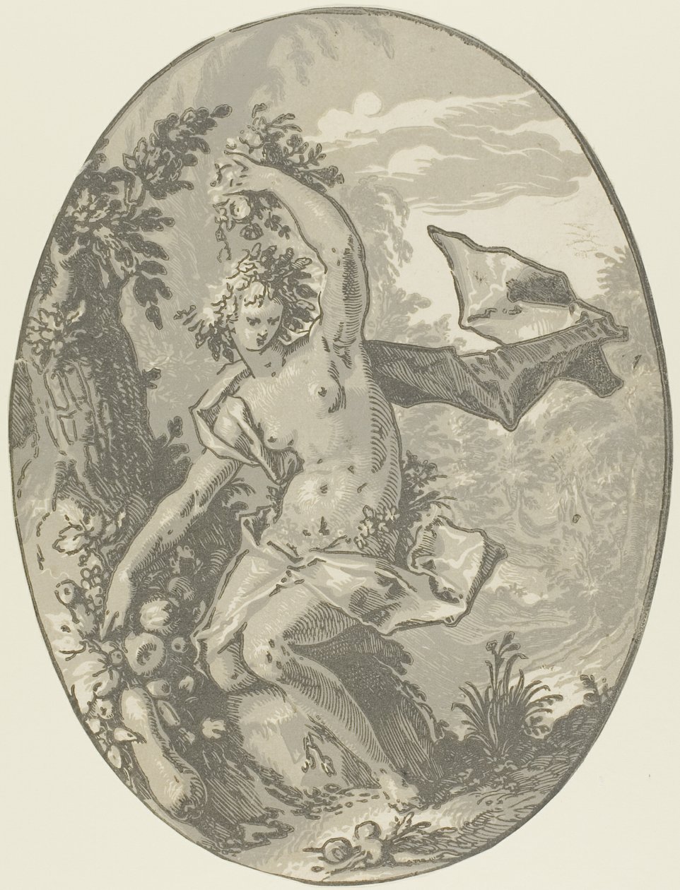 Proserpina, prato cinco de Demogorgon e as Divindades de Hendrick Goltzius