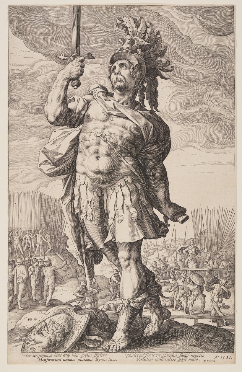 Publius Horatius, de Os Heróis Romanos de Hendrick Goltzius