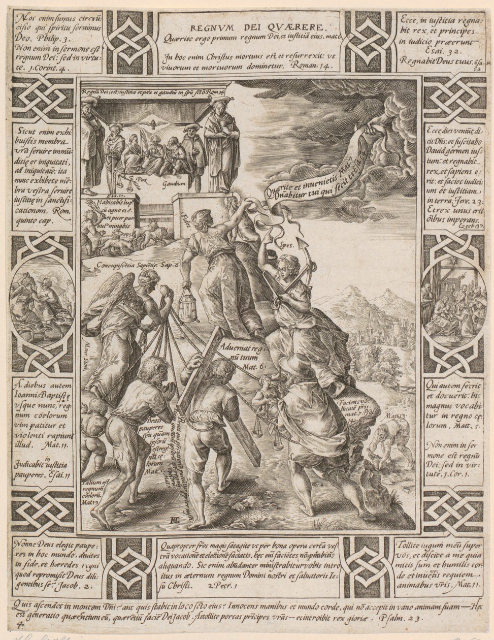Regnum Dei quaerere, página 4 da série «Alegorias da fé cristã» de Hendrick Goltzius