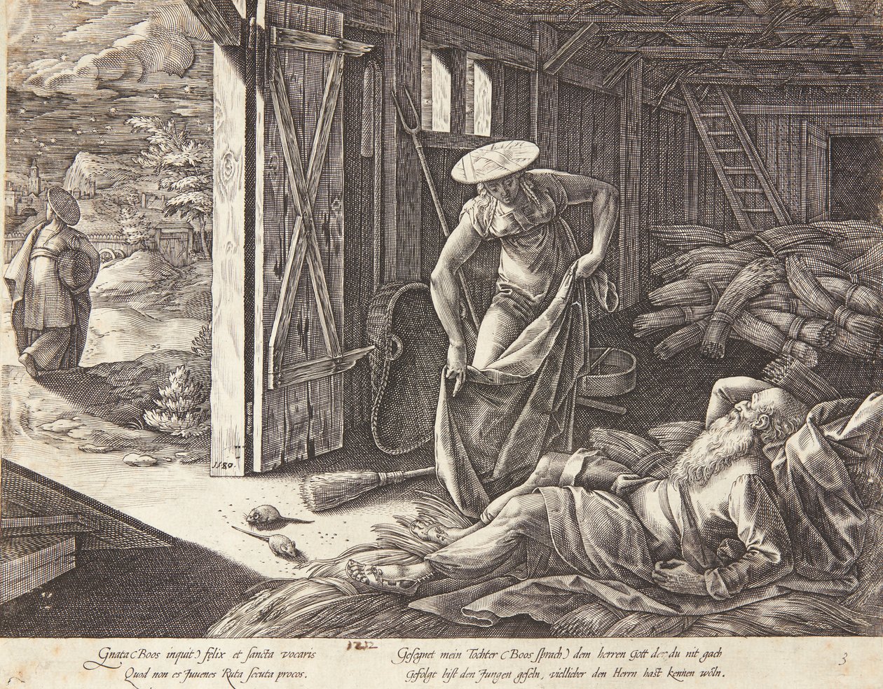 Rute e Boaz na eira de Hendrick Goltzius