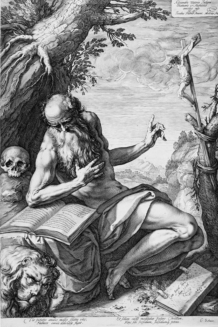 São Jerónimo no deserto de Hendrick Goltzius