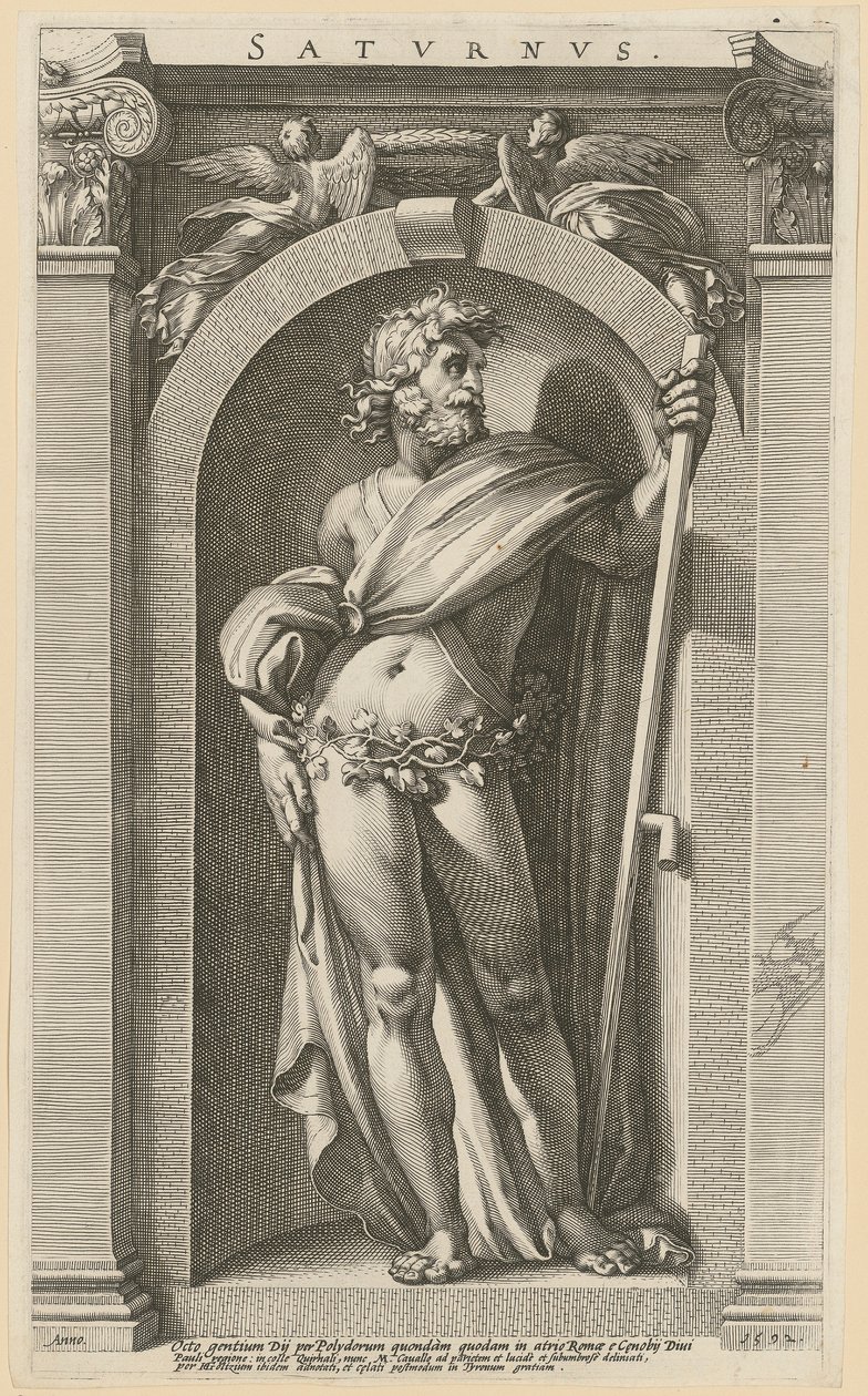 Saturno, folha 1 da série «Oito divindades antigas» de Hendrick Goltzius
