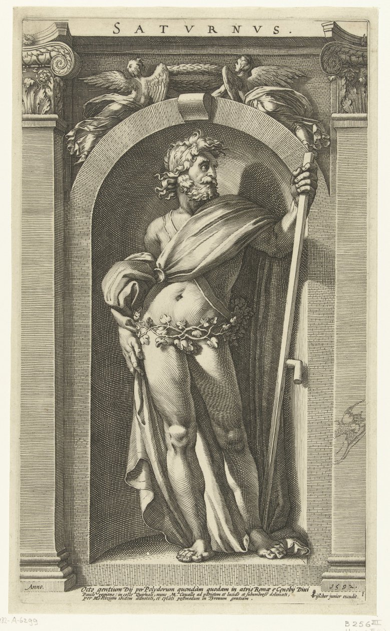 Saturno
Saturno (título sobre o objecto)
Oito deuses clássicos (título da série) de Hendrick Goltzius