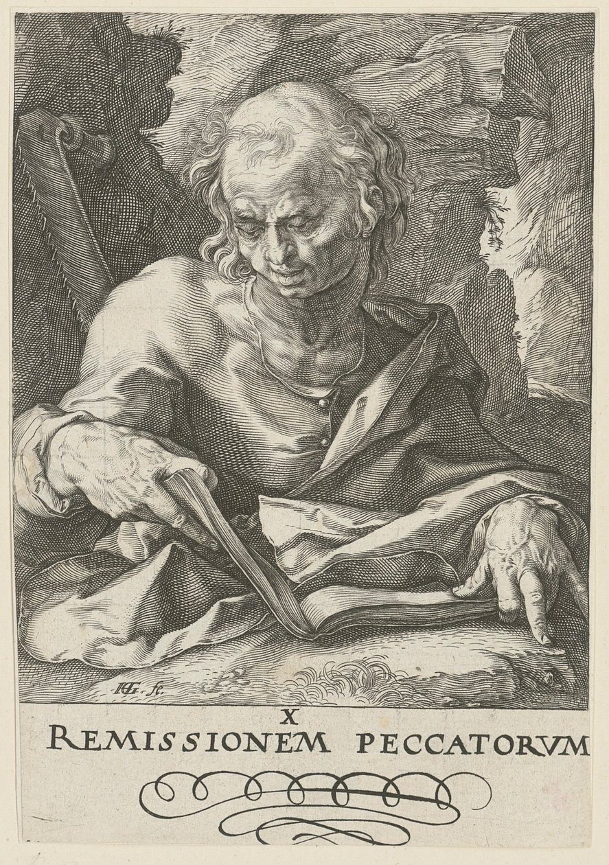 Simon, folha 11 da série «Cristo, os doze apóstolos e Paulo» de Hendrick Goltzius