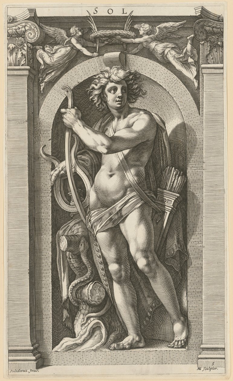 Sol, prancha 5 da série «Oito divindades antigas» de Hendrick Goltzius