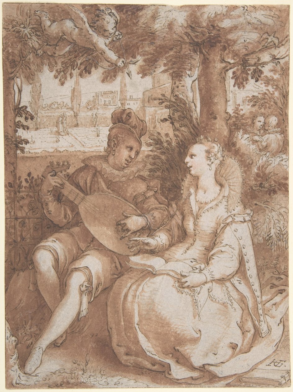 Primavera, Desenho para gravura do mesmo tema de Hendrick Goltzius