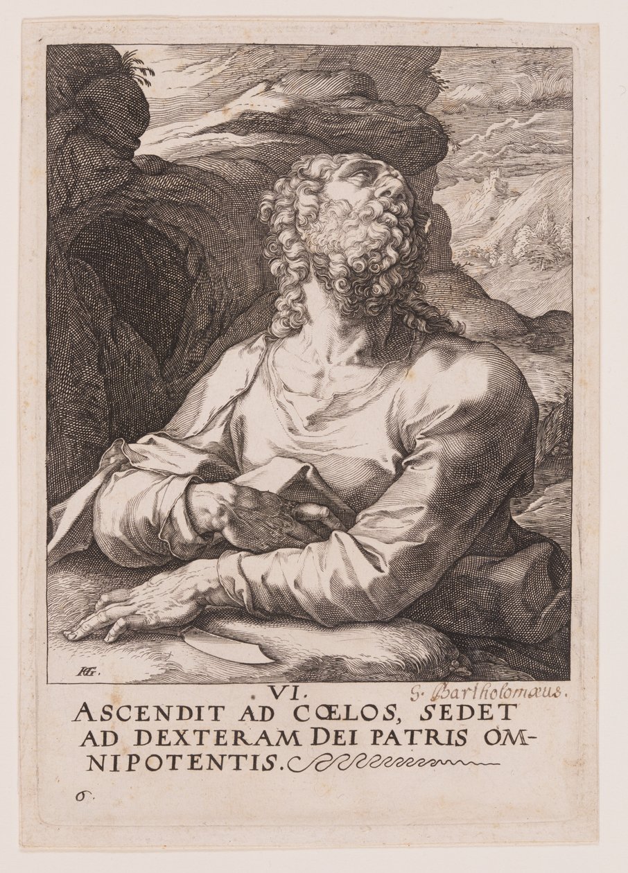 São Bartolomeu, de Cristo, os Apóstolos e São Paulo com o Credo de Hendrick Goltzius