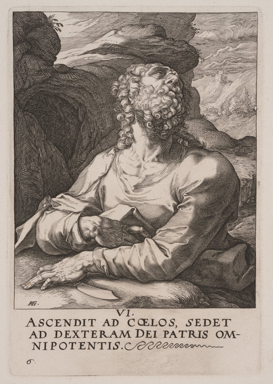 São Bartolomeu, de Cristo, os Apóstolos e São Paulo com o Credo de Hendrick Goltzius