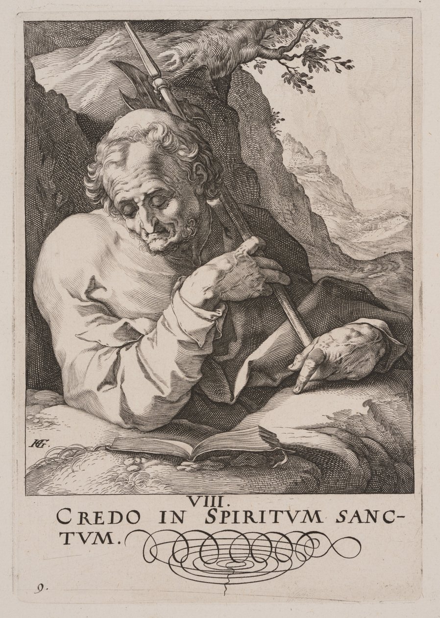São Mateus, de Cristo, os Apóstolos e São Paulo com o Credo de Hendrick Goltzius