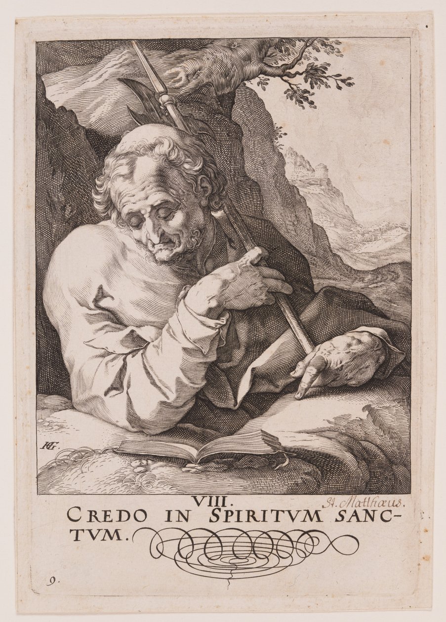 São Mateus, de Cristo, os Apóstolos e São Paulo com o Credo de Hendrick Goltzius