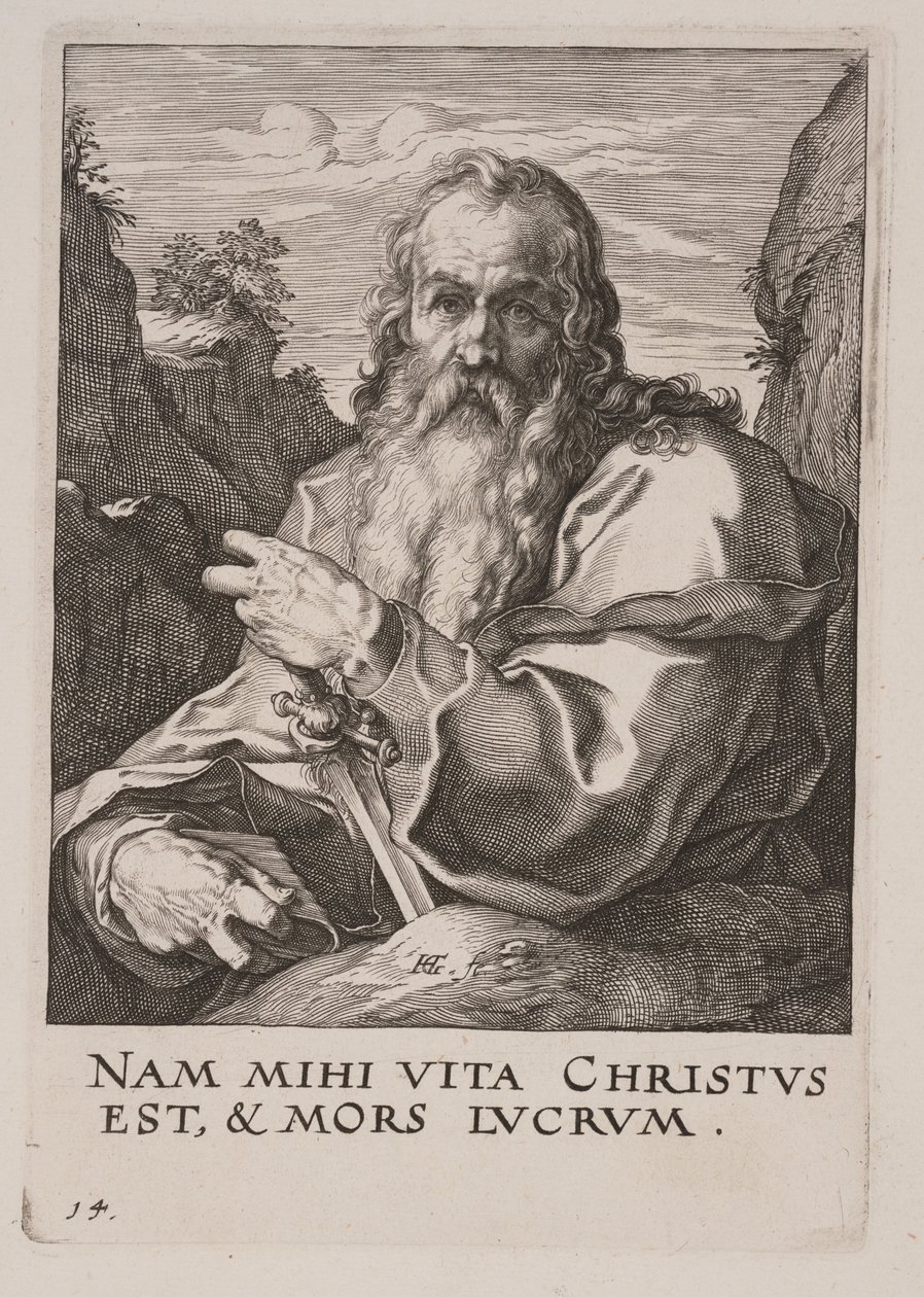 São Paulo, de Cristo, os Apóstolos e São Paulo com o Credo de Hendrick Goltzius