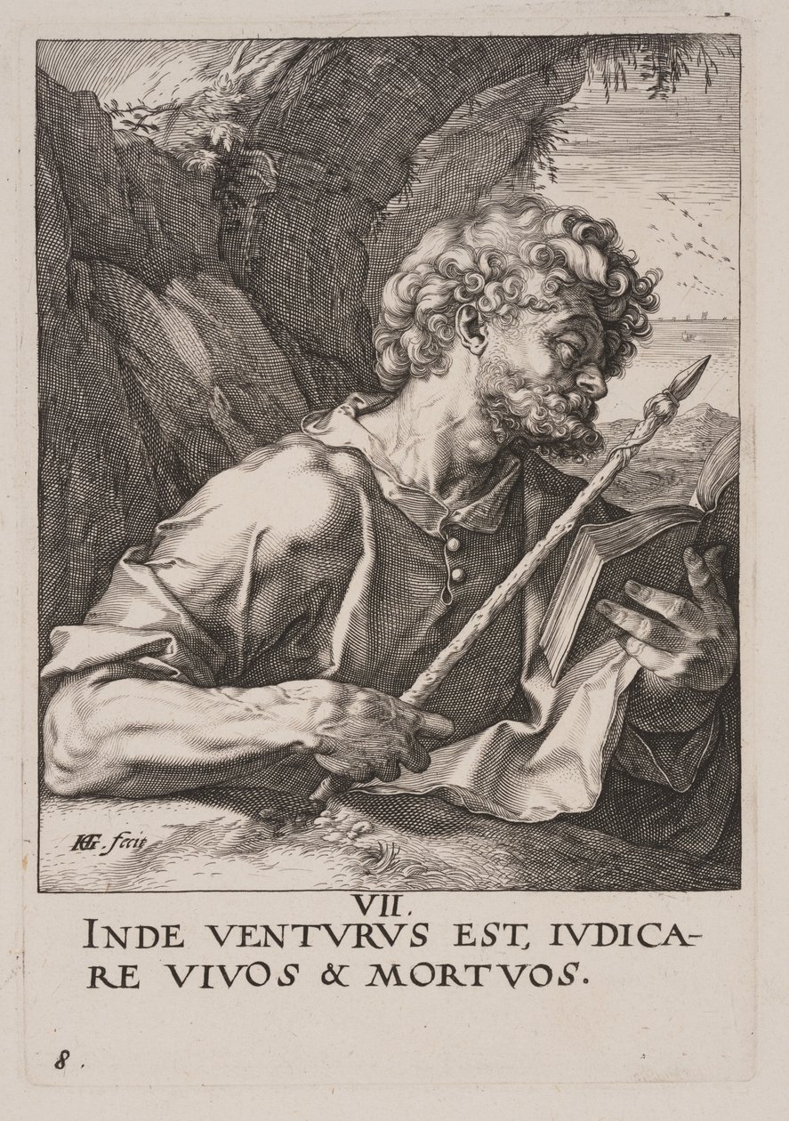 São Tomé, de Cristo, os Apóstolos e São Paulo com o Credo de Hendrick Goltzius