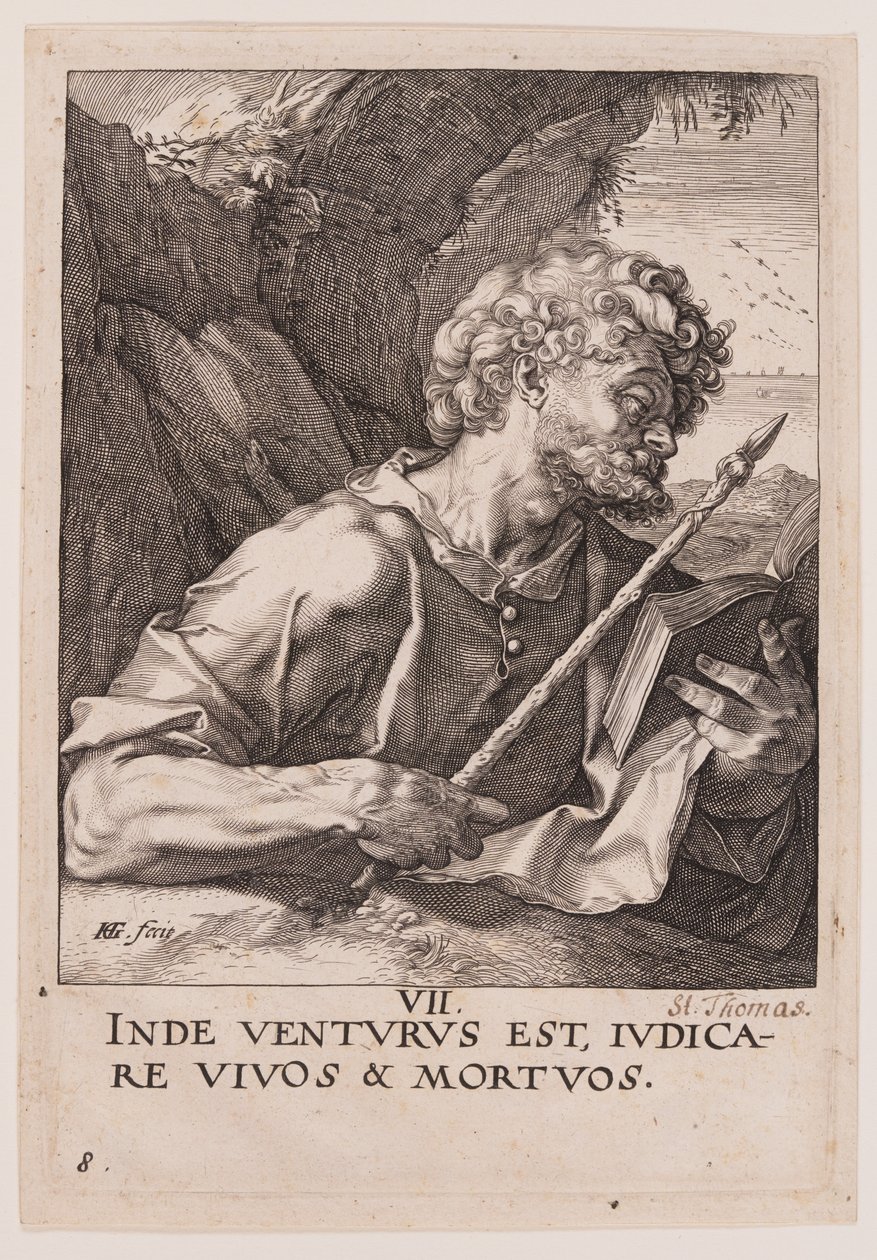 São Tomé, de Cristo, os Apóstolos e São Paulo com o Credo de Hendrick Goltzius