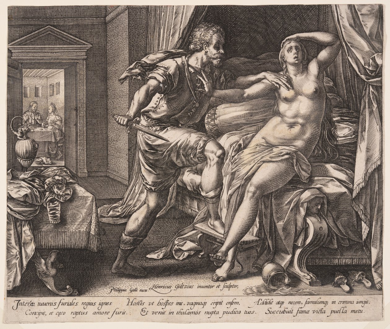 Tarquínio e Lucrécia, de A História de Lucrécia de Hendrick Goltzius