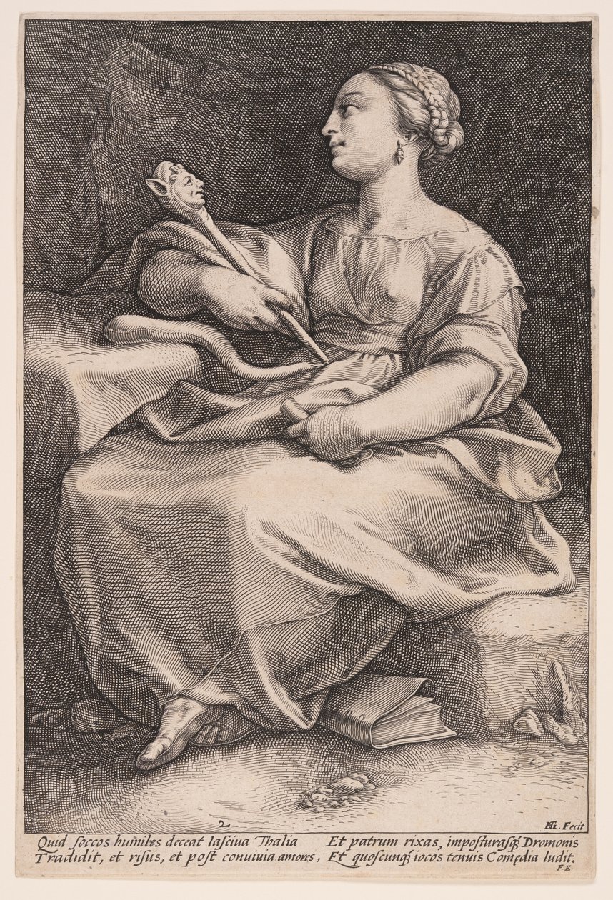 Thalia, A Musa da Comédia, de As Nove Musas de Hendrick Goltzius
