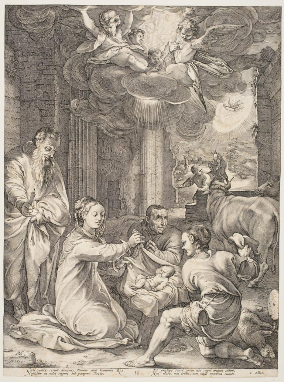 A adoração dos pastores de Hendrick Goltzius