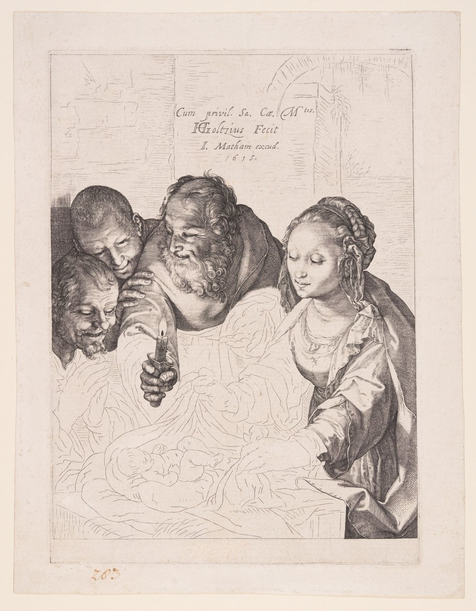 A adoração dos pastores de Hendrick Goltzius