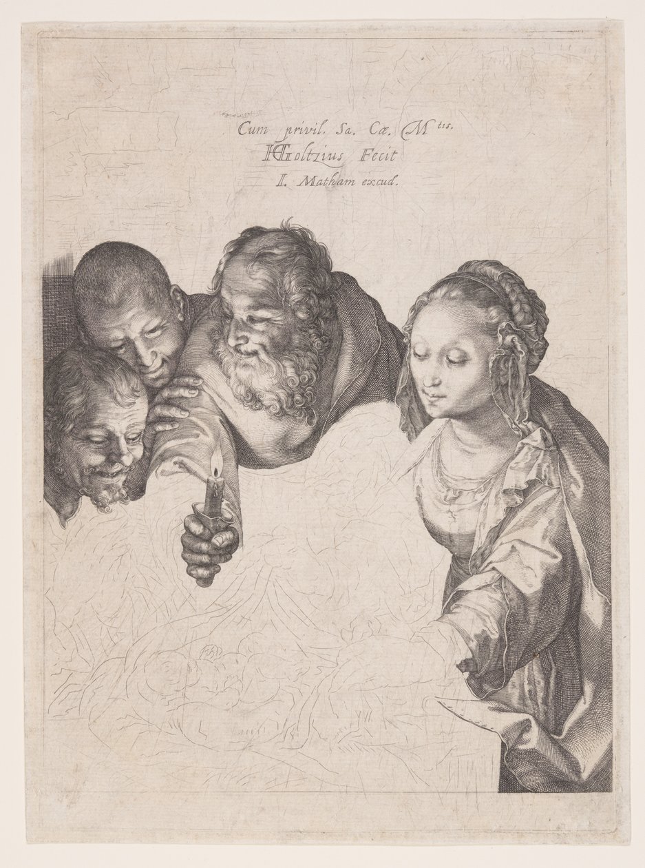 A adoração dos pastores de Hendrick Goltzius