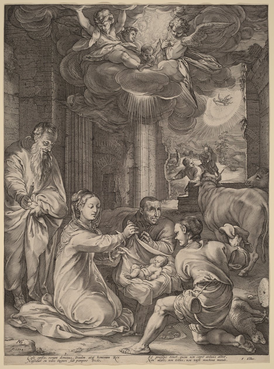 A adoração dos pastores de Hendrick Goltzius