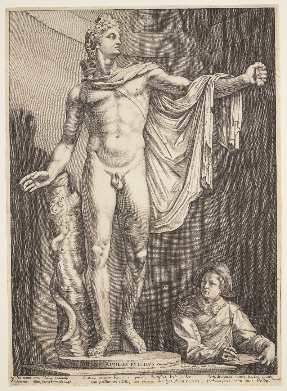 O Apolo de Belvedere, de Três Estátuas Antigas Famosas em Roma de Hendrick Goltzius