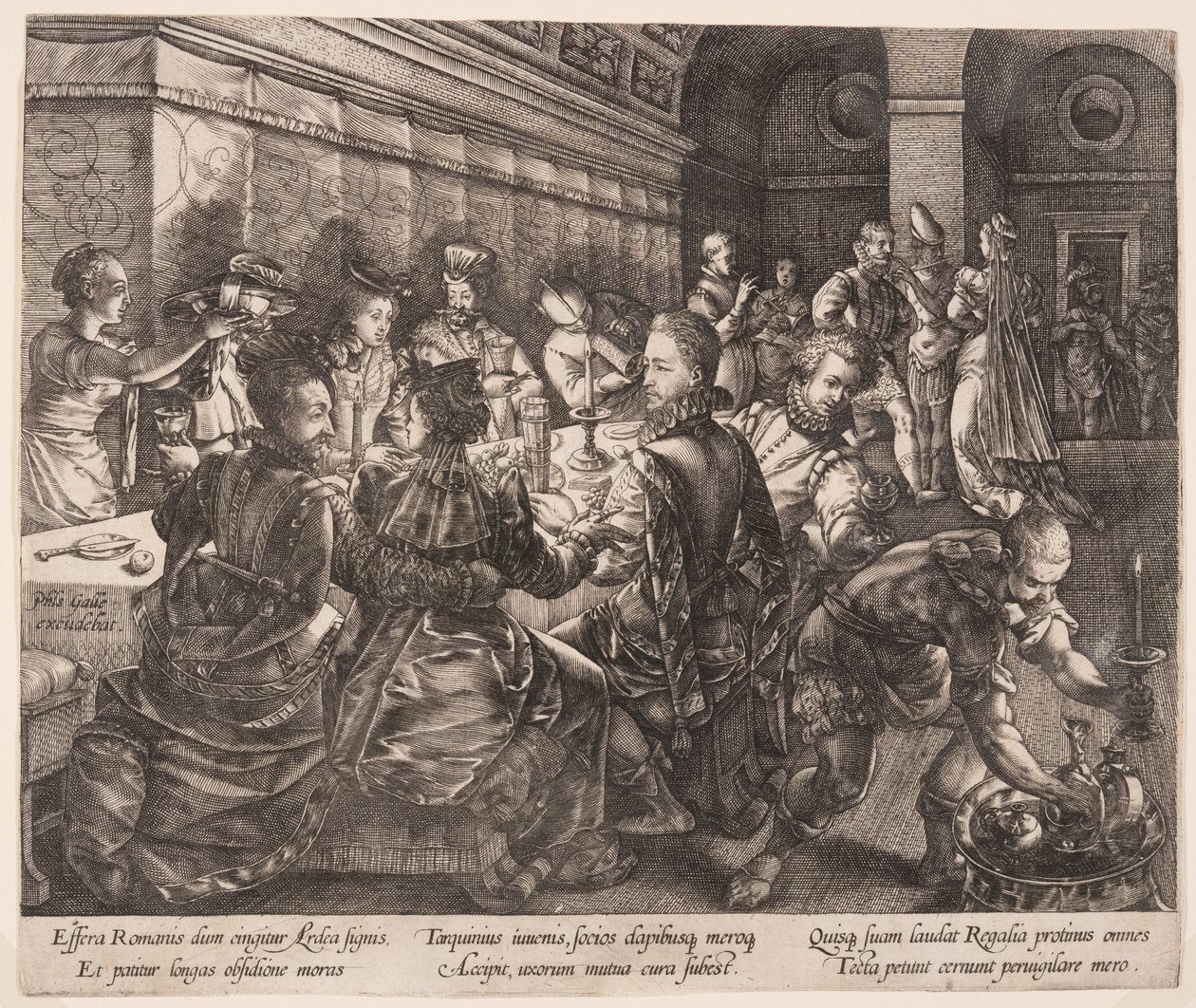 O Banquete de Tarquinius Collatinus, de A História de Lucretia de Hendrick Goltzius
