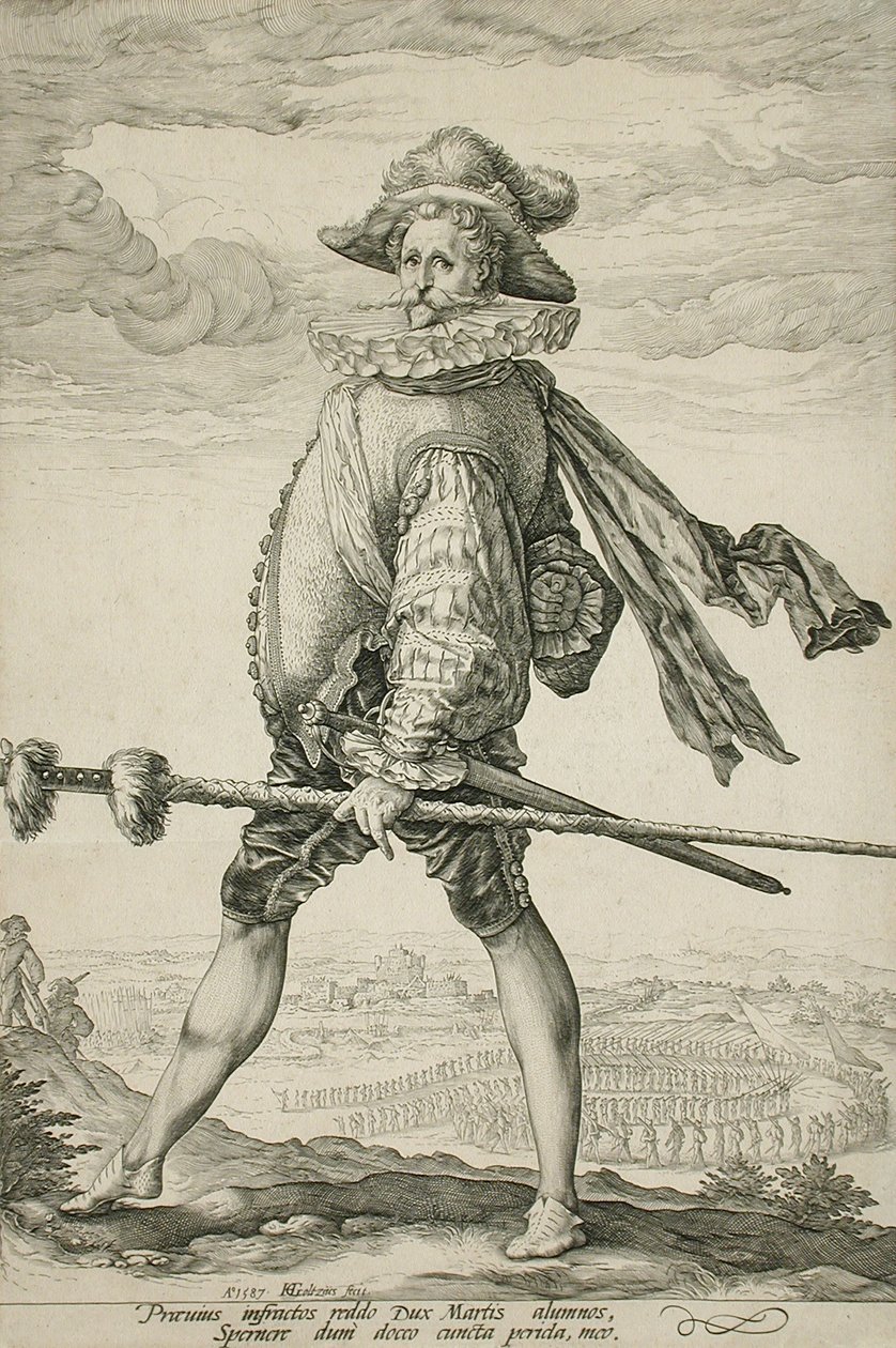 O Capitão da Infantaria a marchar para a esquerda de Hendrick Goltzius