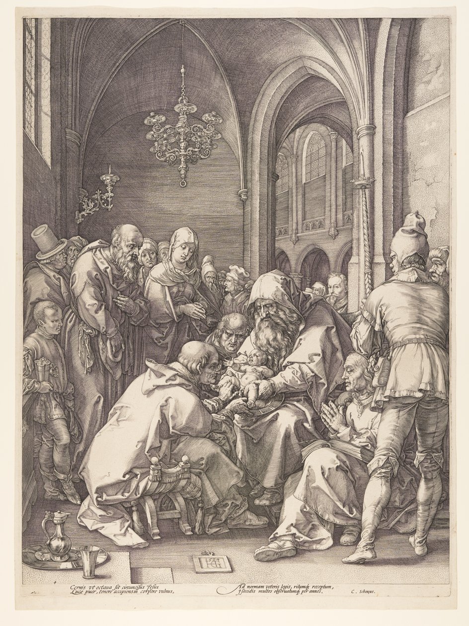 A circuncisão, de O nascimento e o início da vida de Cristo de Hendrick Goltzius