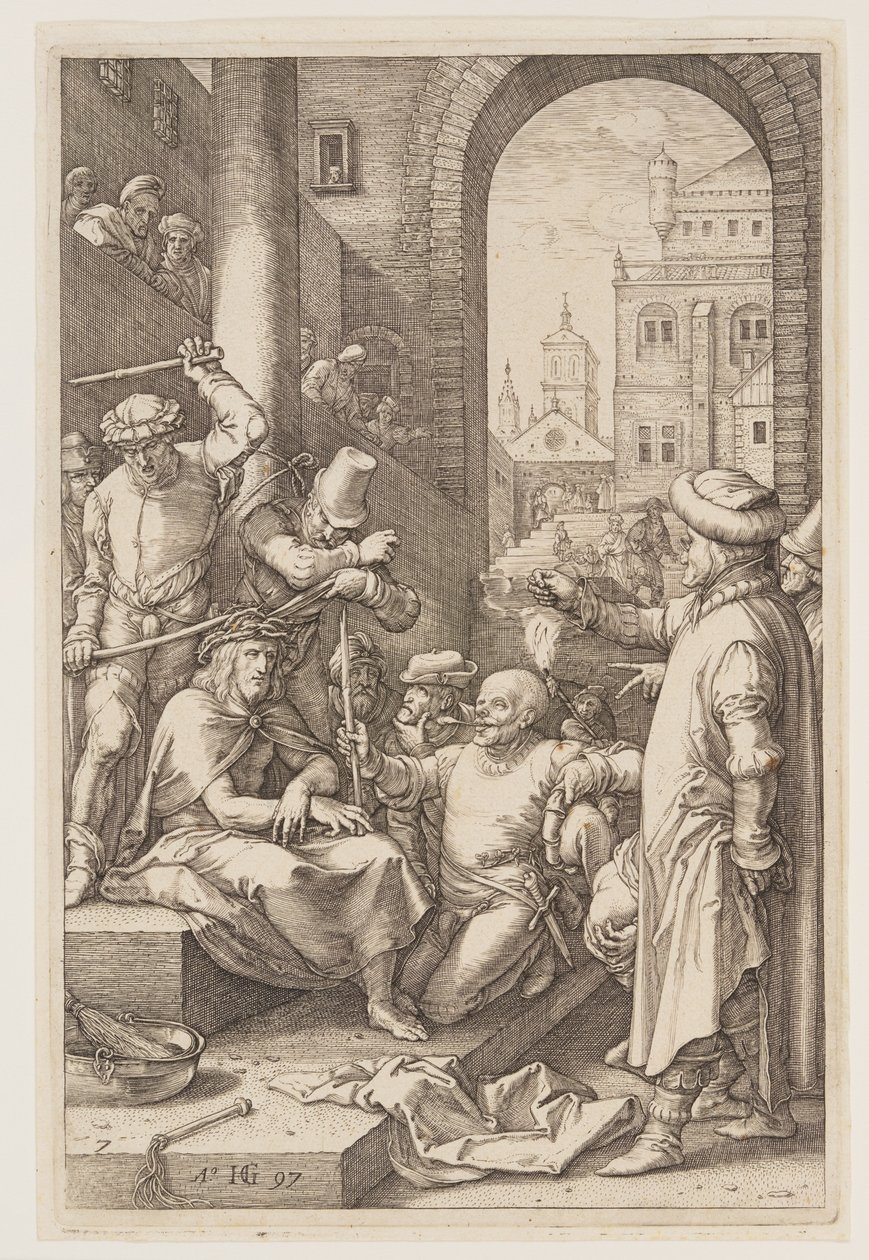 A Coroação de Espinhos, de A Paixão de Hendrick Goltzius