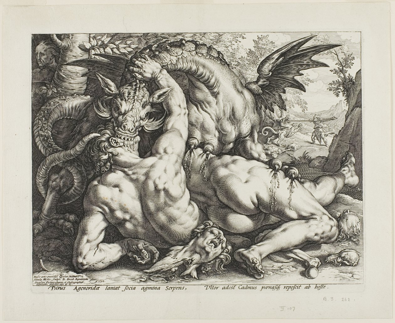 O Dragão Devorando os Companheiros de Cadmus de Hendrick Goltzius