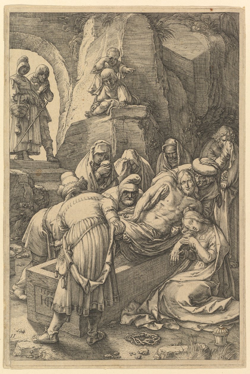 O Enterro, de «A Paixão de Cristo» de Hendrick Goltzius