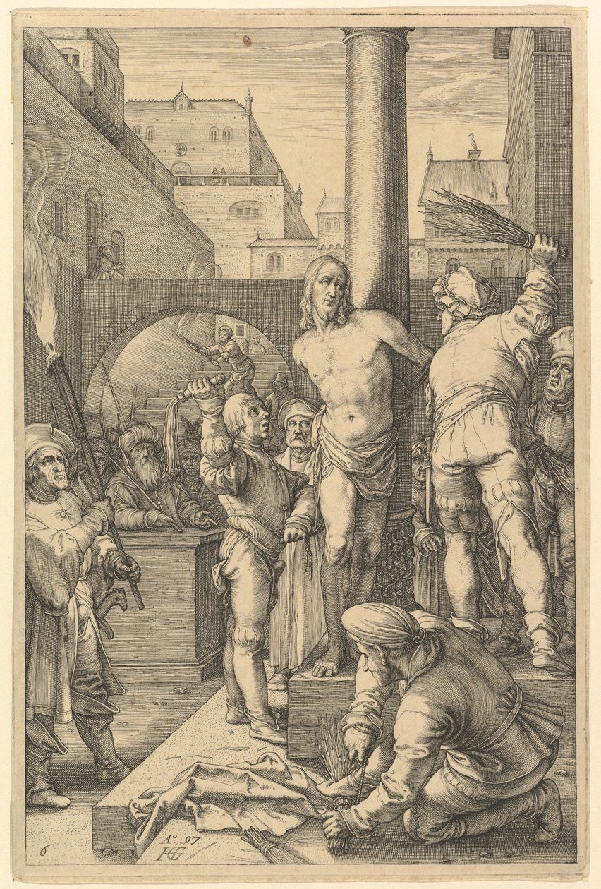 A Flagelação, da obra «A Paixão de Cristo» de Hendrick Goltzius