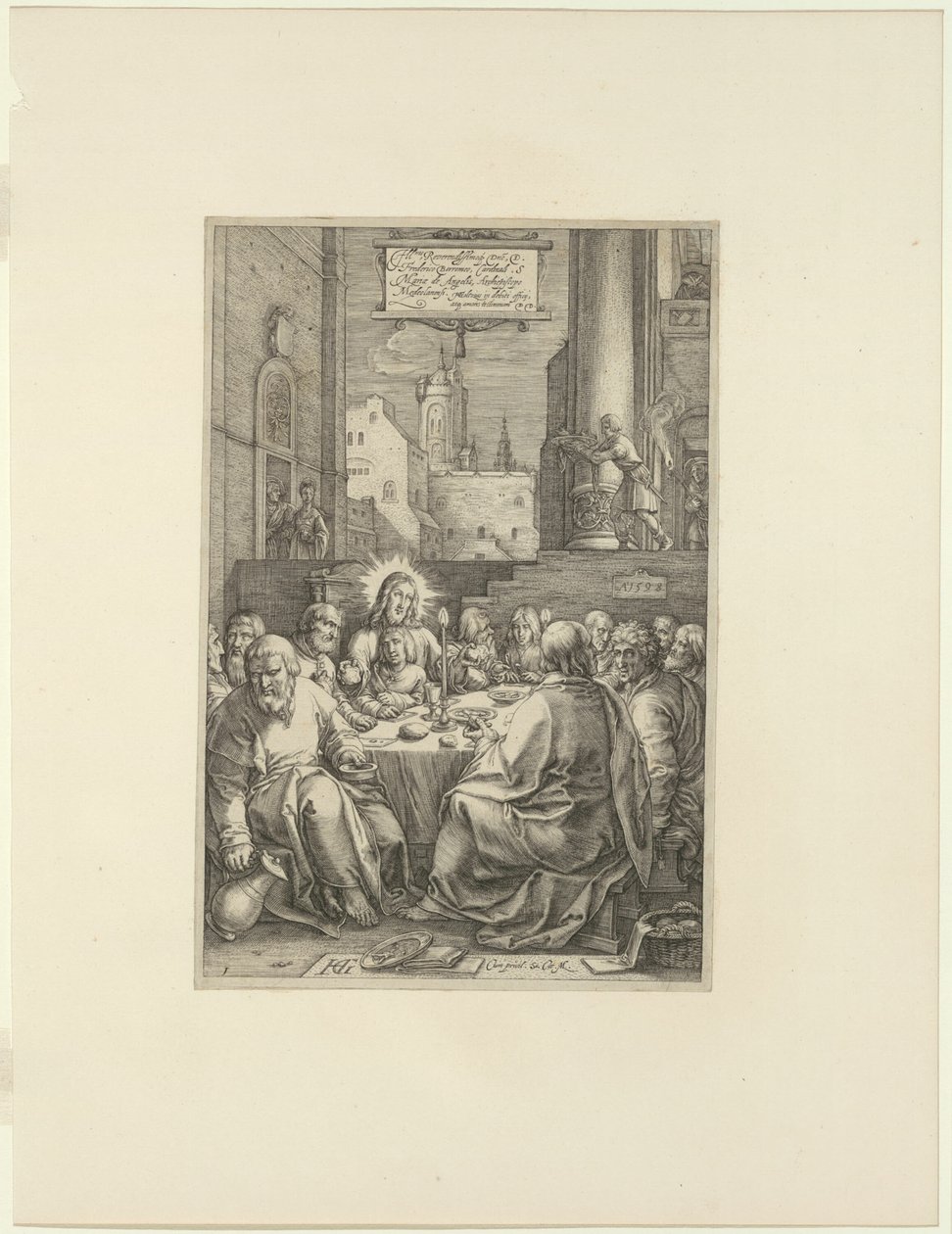 A Última Ceia, prato um da Paixão de Cristo de Hendrick Goltzius