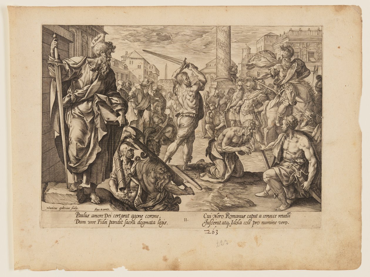O Martírio de São Paulo, de O Martírio de Cristo e dos Apóstolos de Hendrick Goltzius