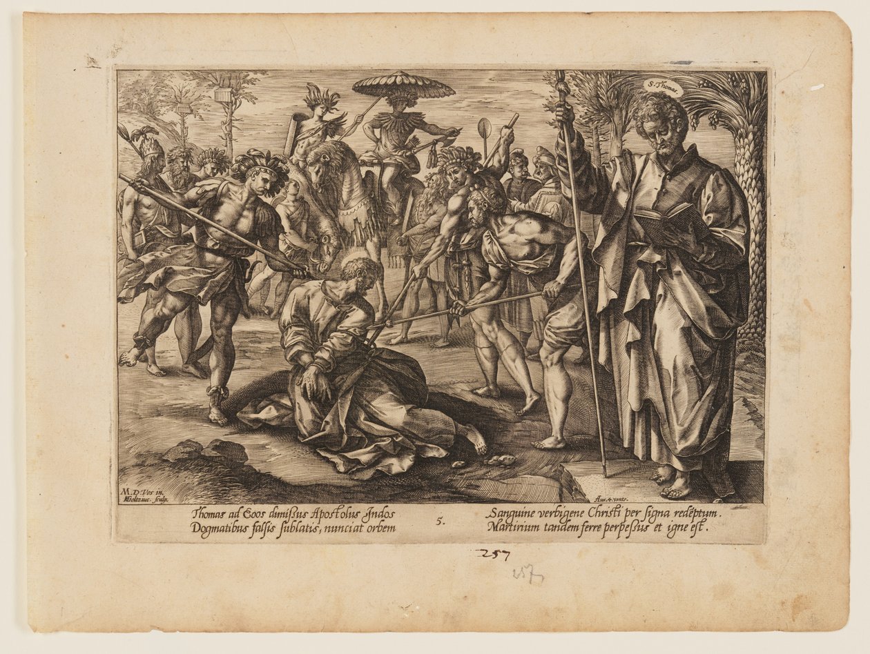 O Martírio de São Tomé, de O Martírio de Cristo e dos Apóstolos de Hendrick Goltzius