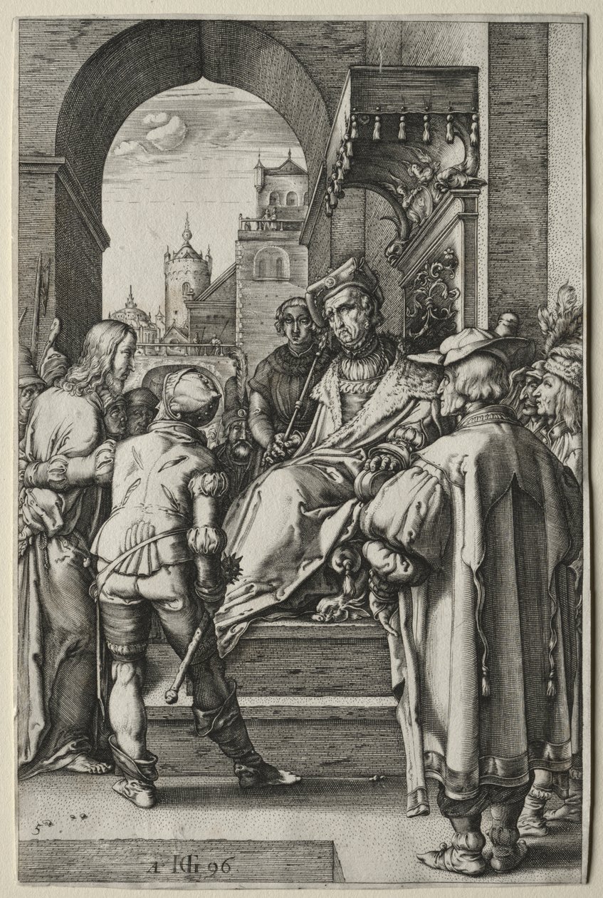 A Paixão: Cristo diante de Pilatos de Hendrick Goltzius