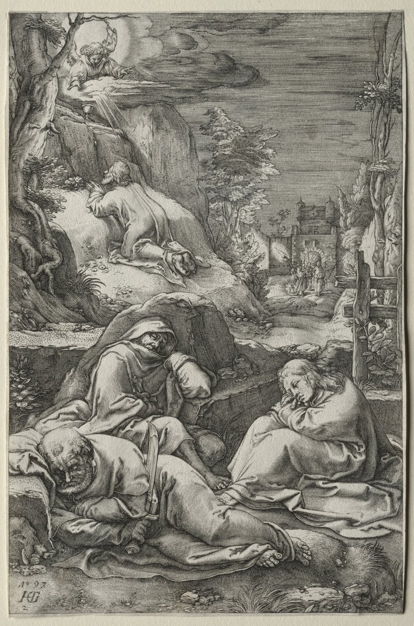 A Paixão: A Agonia no Jardim de Hendrick Goltzius