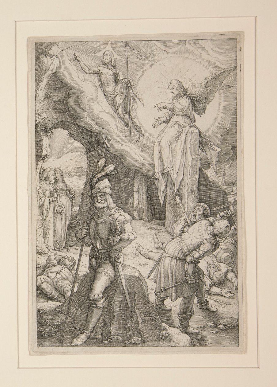 A Ressurreição, de A Paixão, nº 12 em uma série de 12 gravuras de Hendrick Goltzius