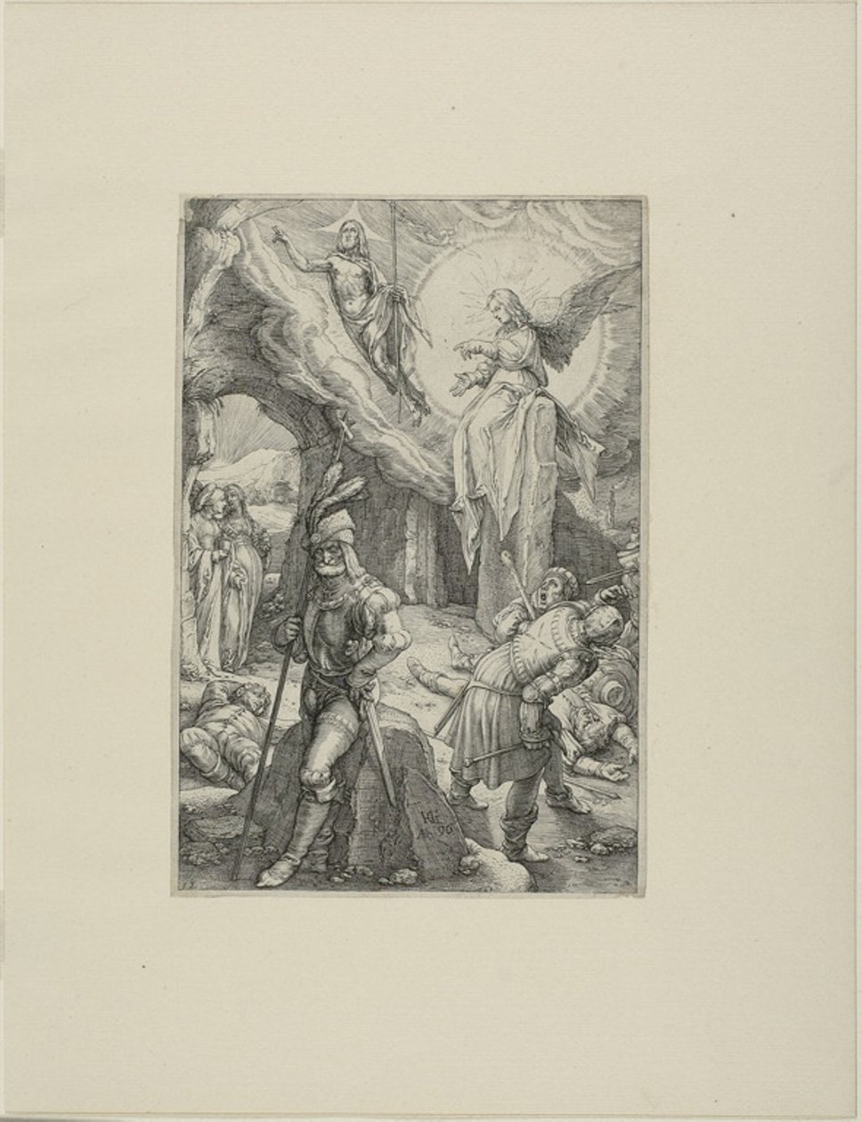 A Ressurreição, placa doze da Paixão de Cristo de Hendrick Goltzius