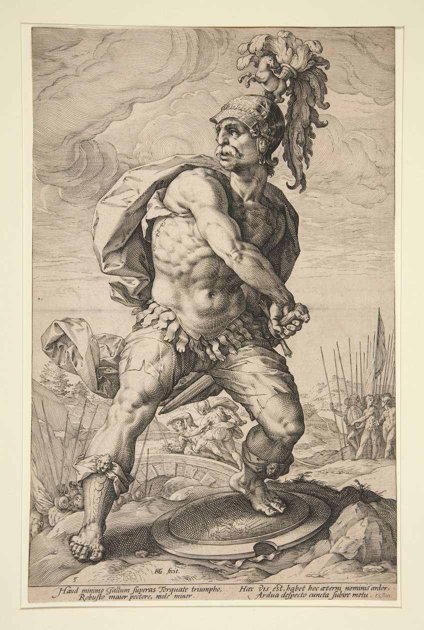 Os Heróis Romanos: Titus Manlius Torquatus de Hendrick Goltzius