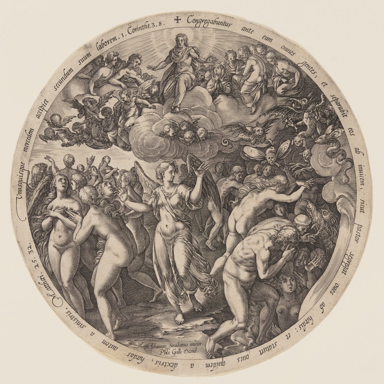 A separação entre o bem-aventurado e o maldito de Hendrick Goltzius