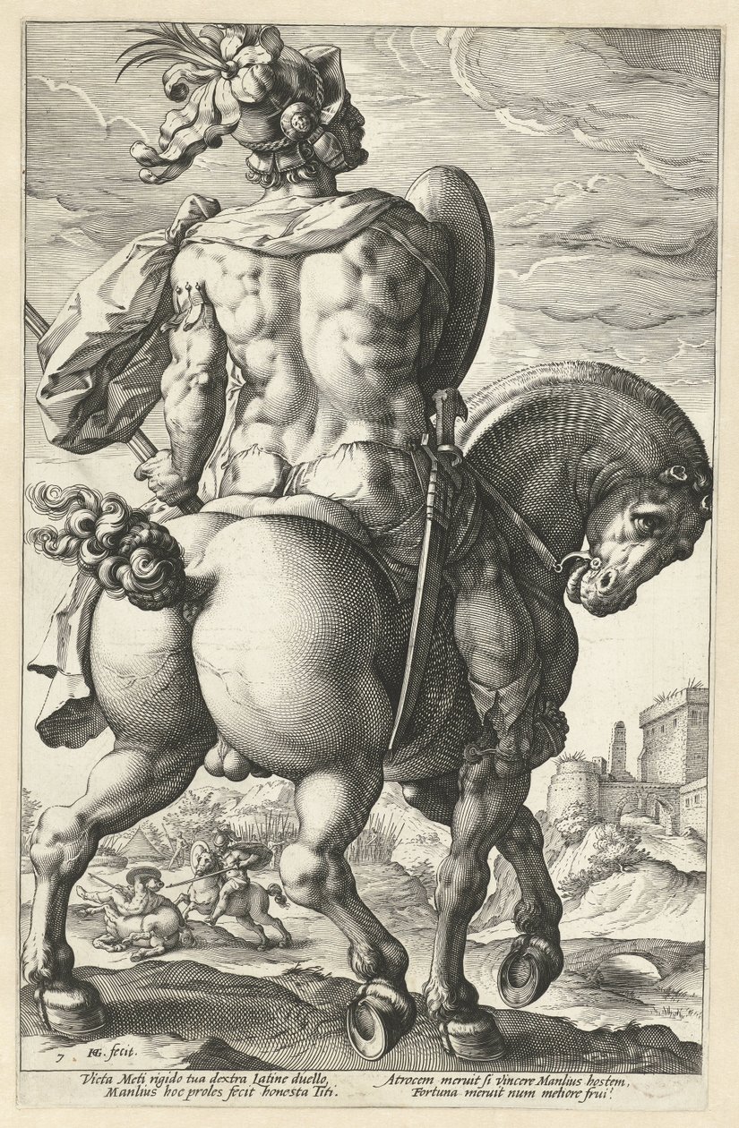 Titus Manlius
Os heróis romanos (título da série) de Hendrick Goltzius