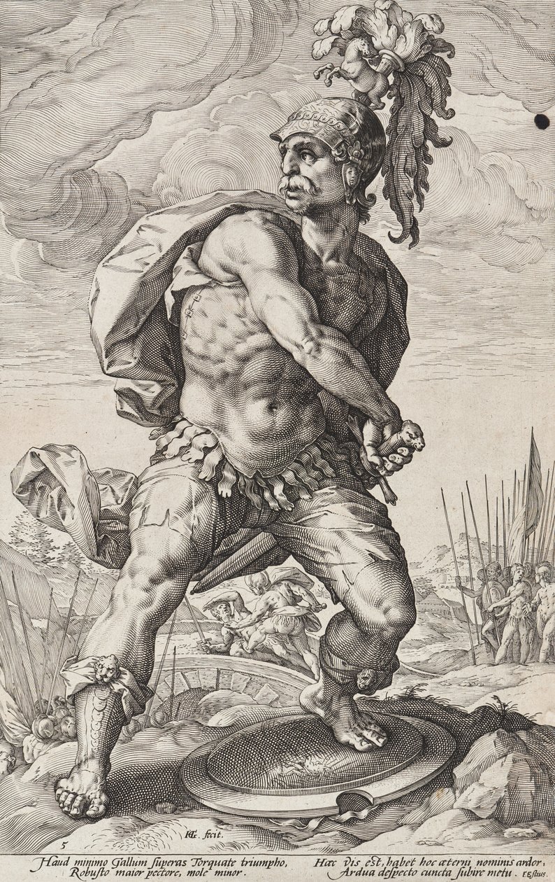 Titus Manlius Torquatus (Heróis Romanos, folha 5) de Hendrick Goltzius