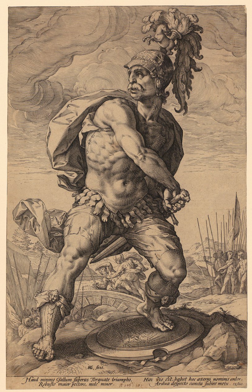 Titus Manlius Torquatus, página 5 da série «Heróis Romanos» de Hendrick Goltzius