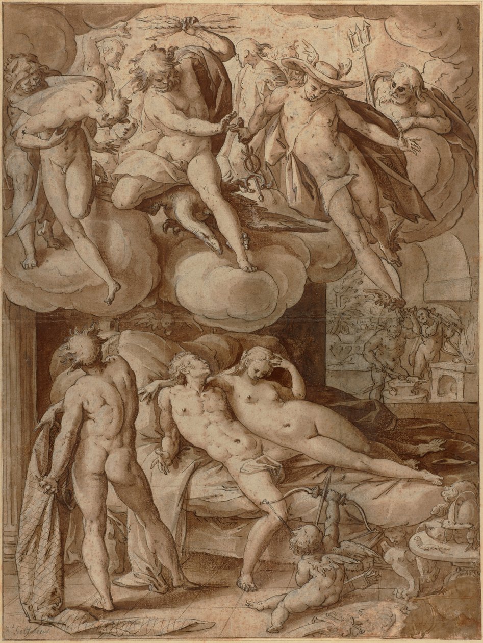 Vénus e Marte surpreendidos por Vulcano de Hendrick Goltzius