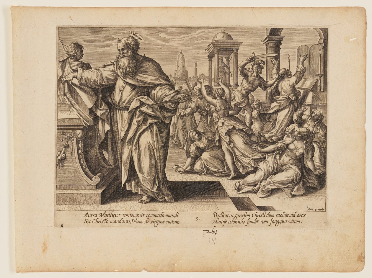 O Martírio de São Mateus, de O Martírio de Cristo e dos Apóstolos de Hendrick Goltzius