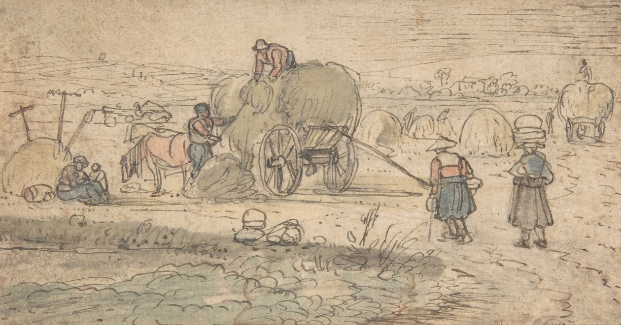 Camponeses Carregando Feno, ca. década de 1620. de Hendrick. Hendrick Avercamp,Avercamp