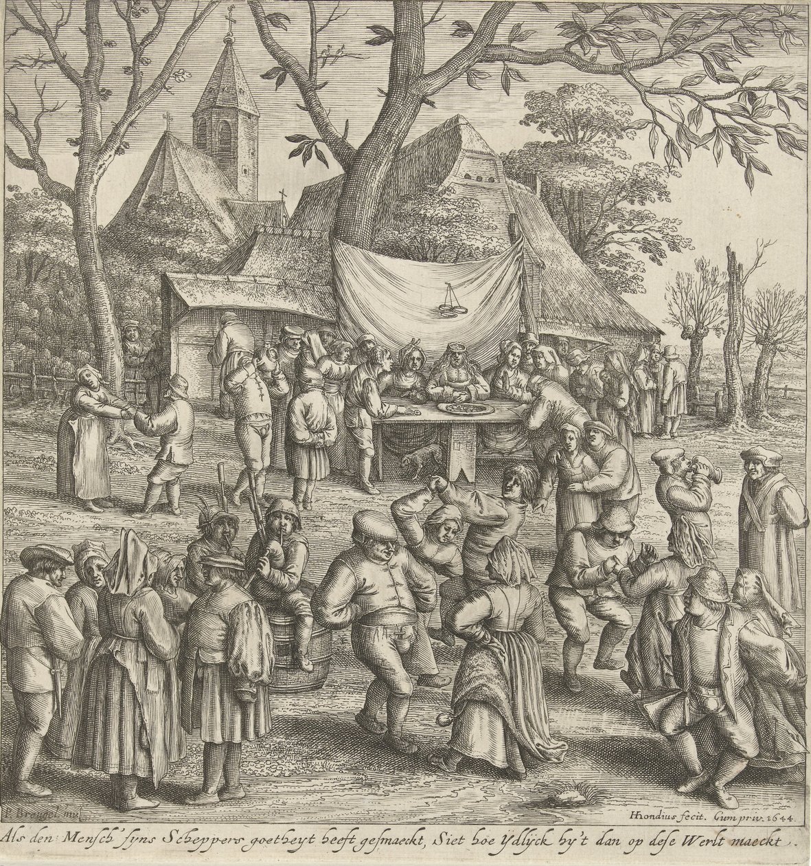 Casamento de camponeses de Hendrick Hondius (I)